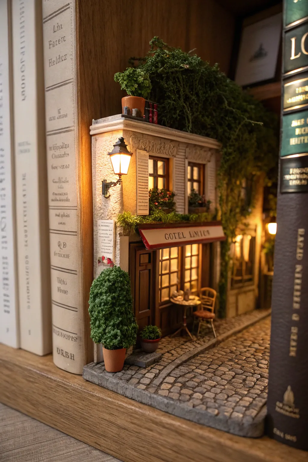 Discover a secret world on your bookshelf with this enchanting miniature book nook.