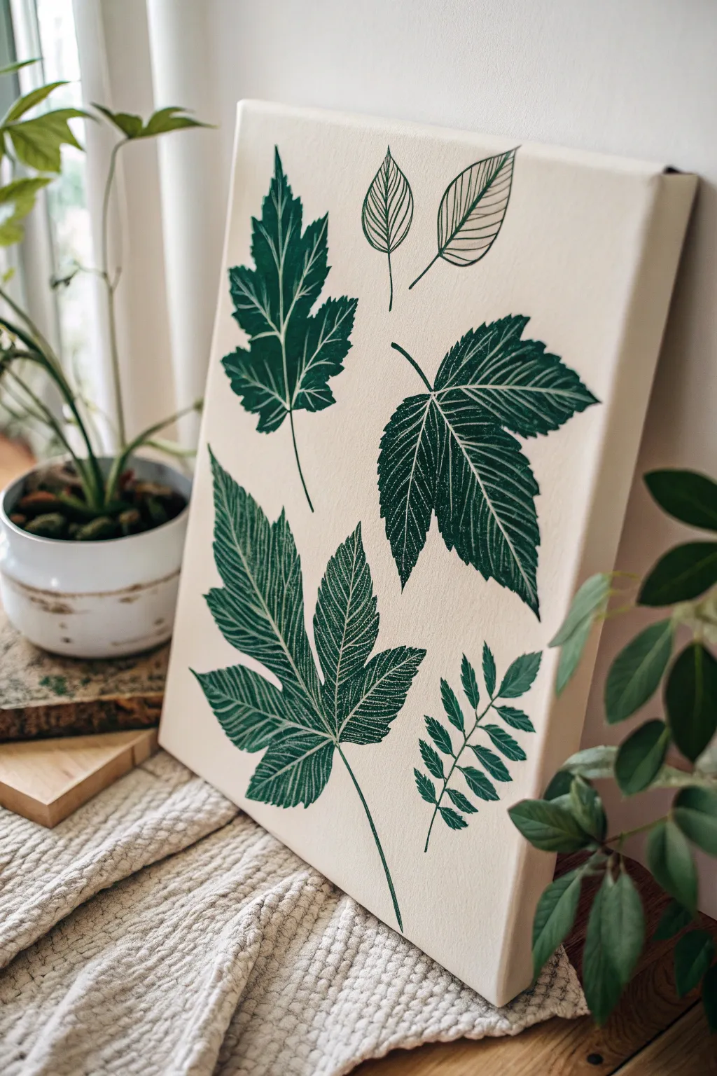 Embrace simplicity with monochrome leaves: where minimalist art meets natural elegance.