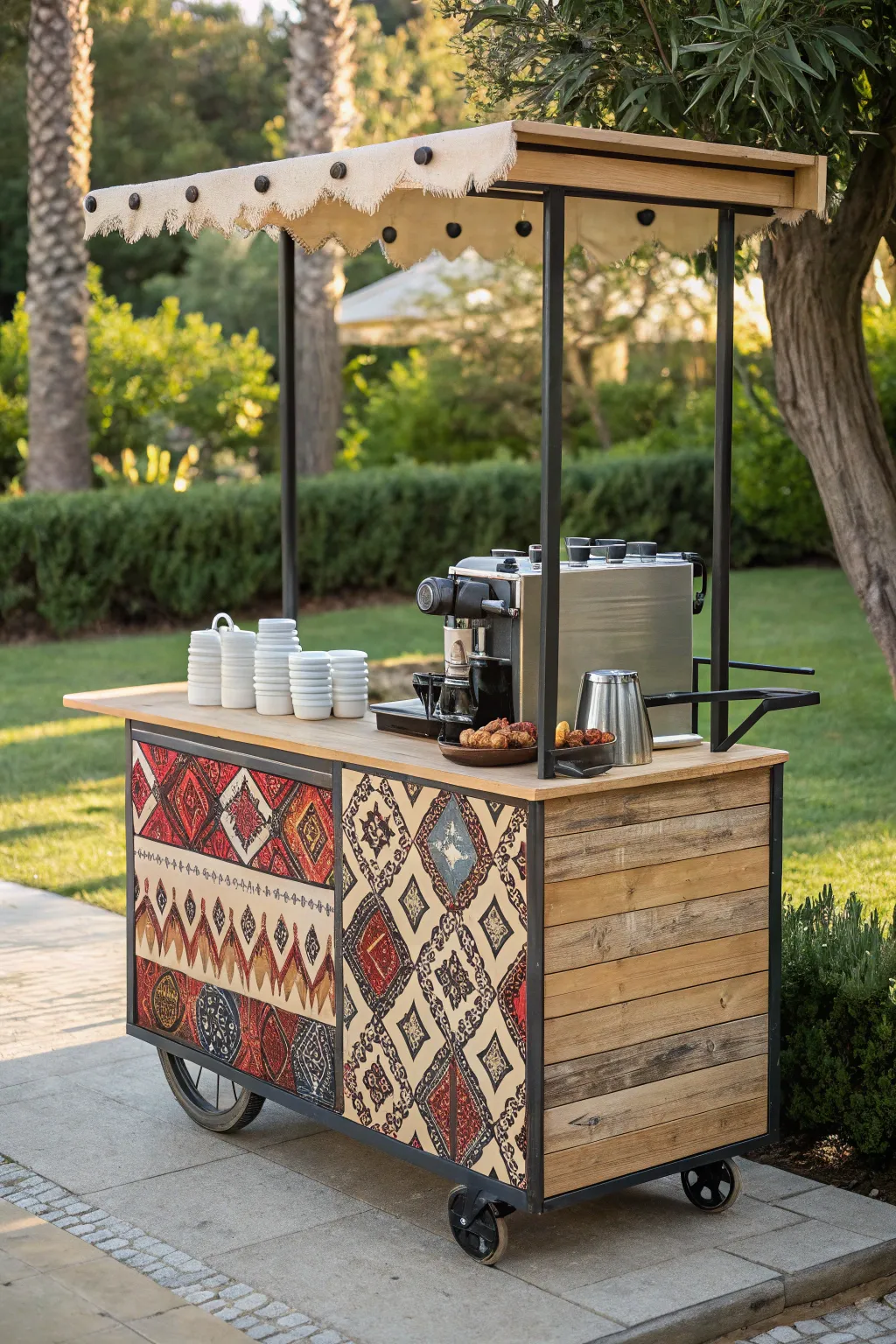 Sip sustainably: Discover the charm of eco-friendly mobile coffee carts made from recycled treasures.
