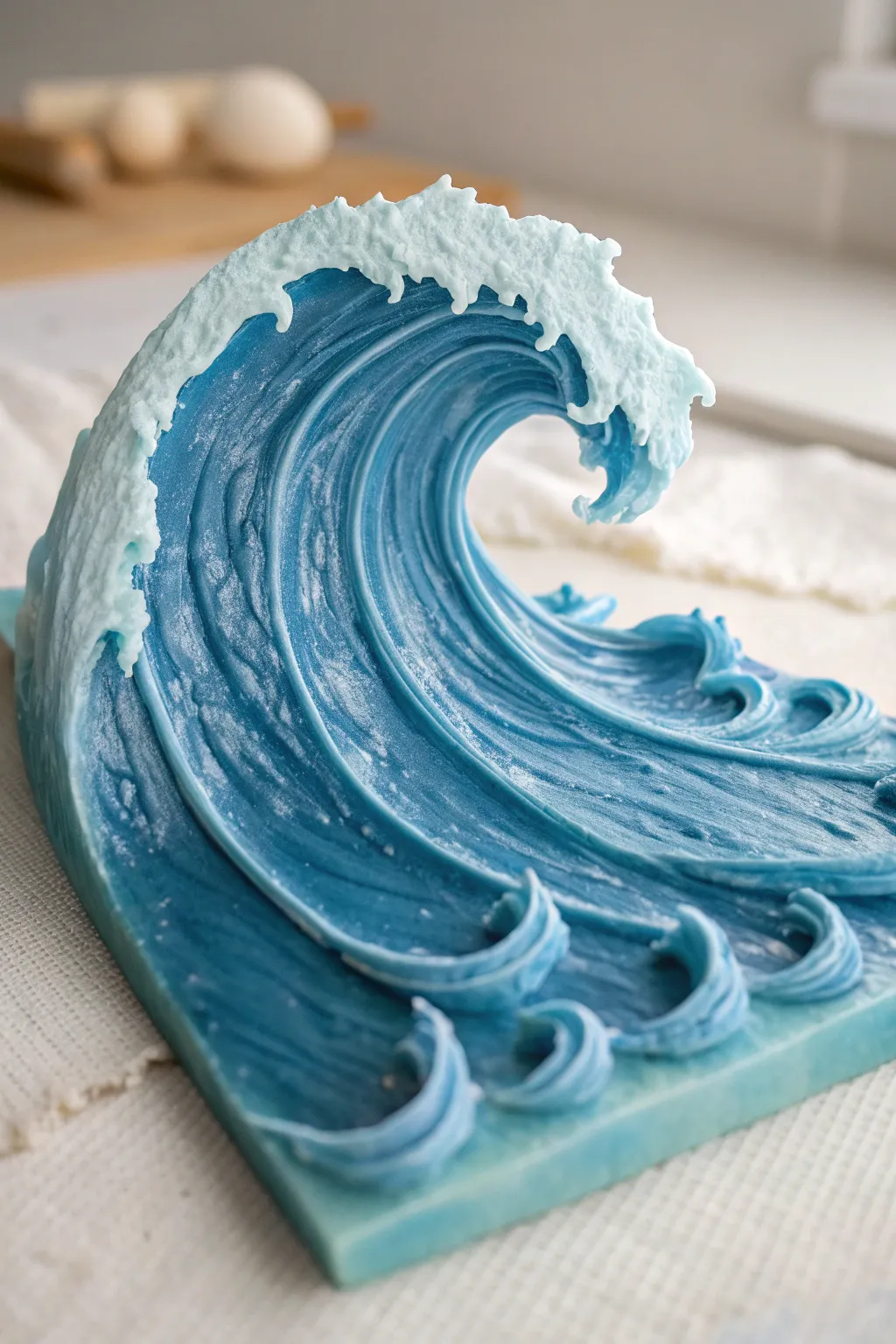 Bring the serene beauty of the ocean into your home with handcrafted modeling paste art.