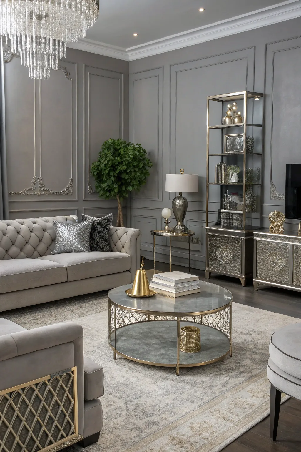 A gray oasis offering a perfect balance of style and simplicity.