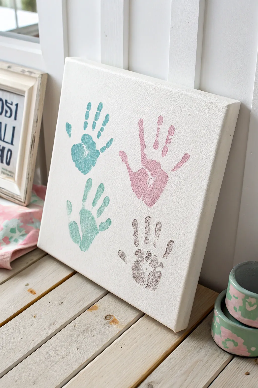 Celebrate family unity with a touch of artful simplicity. #FamilyHandprintArt