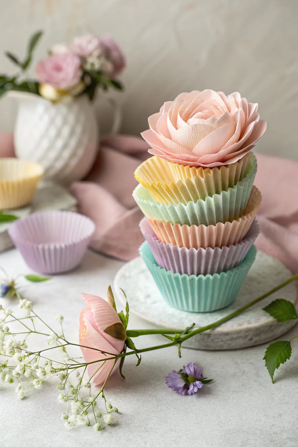 Celebrate Mother's Day with a handcrafted touch: Cupcake Liner Flowers that bloom with love and creativity.