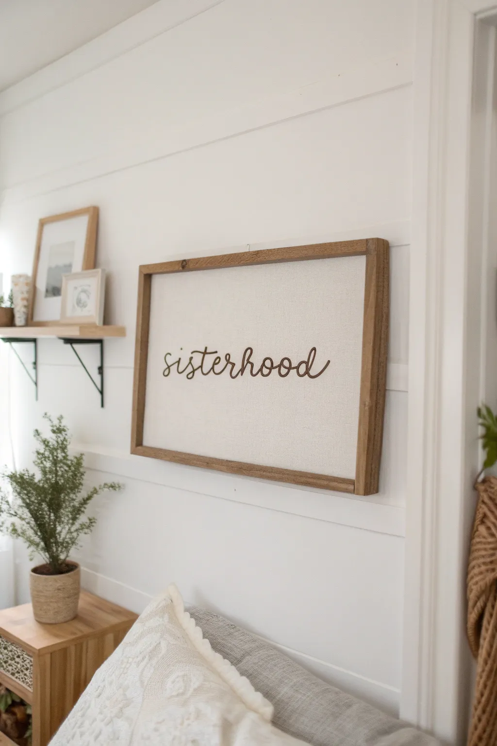 Celebrate the bond of sisterhood with this exquisite piece of wall art, perfect for adding a touch of minimalist elegance to any room.