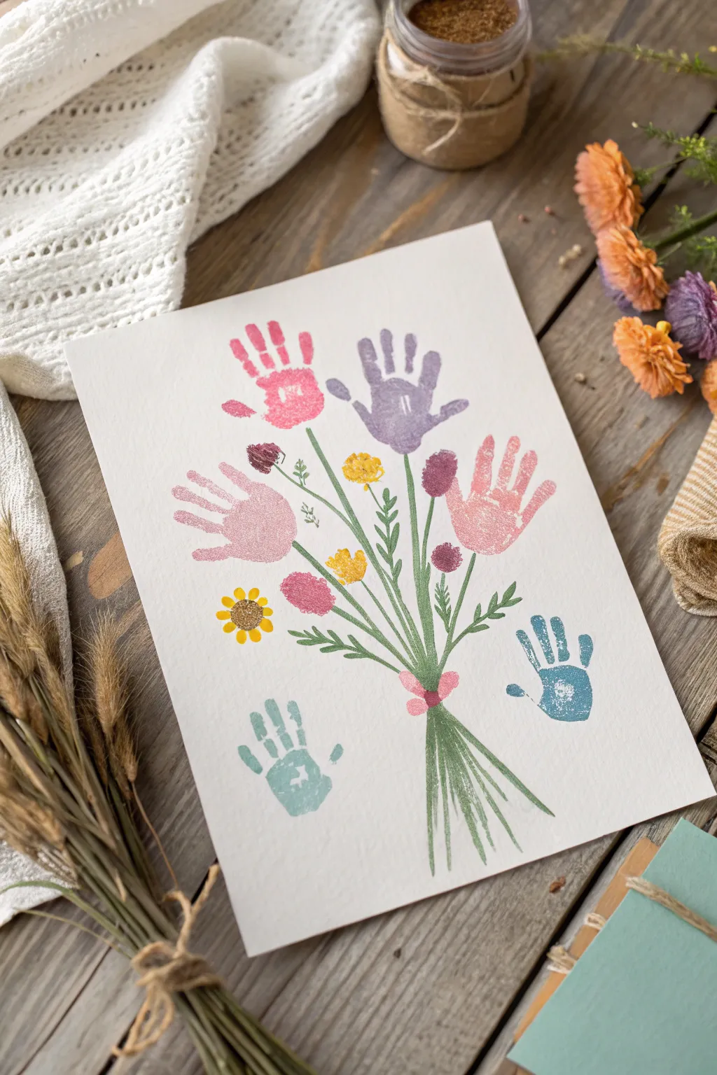 Celebrate Mother's Day with a heartfelt touch of creativity and love. 🌸 #HandprintBouquet