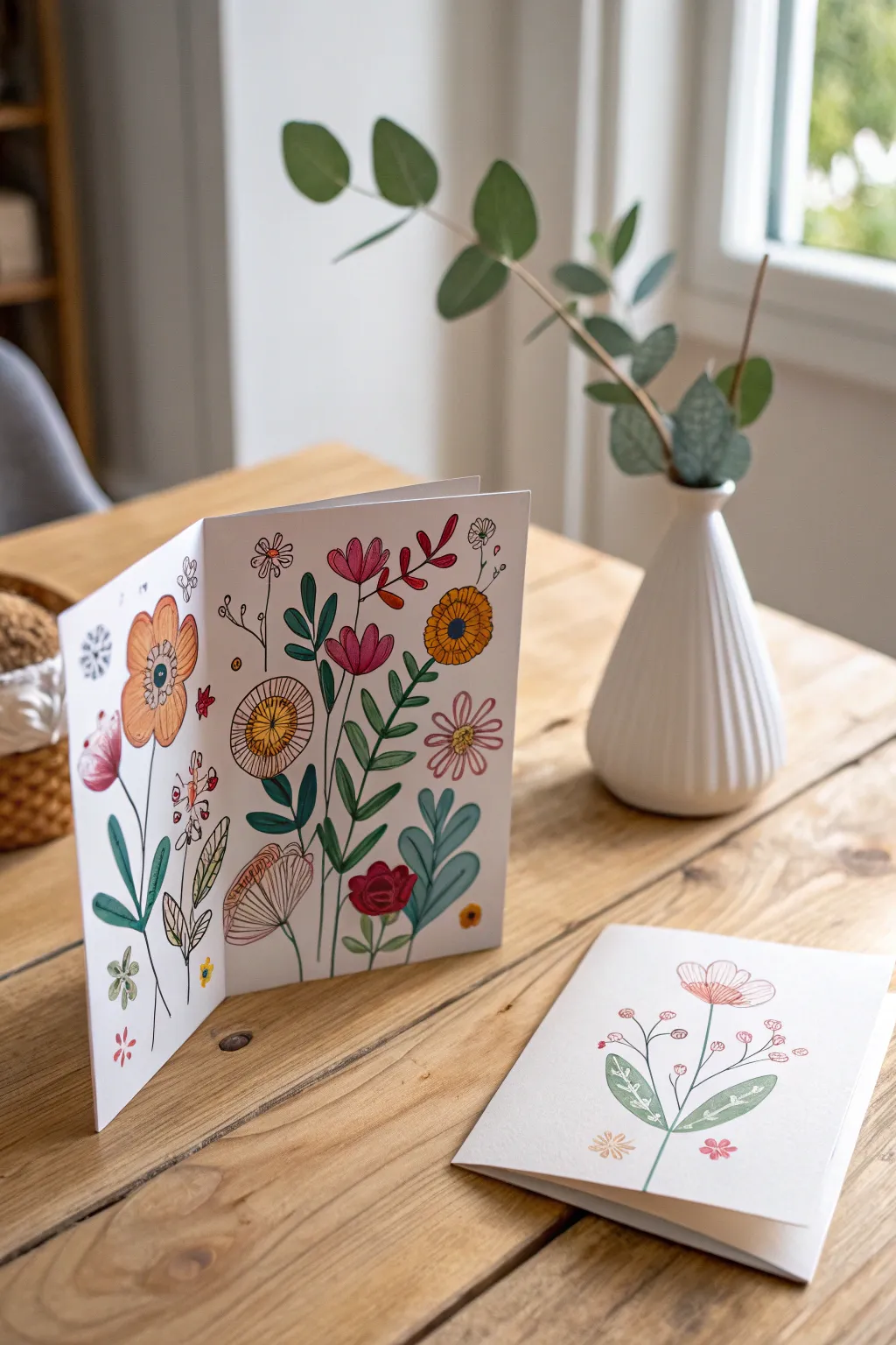 Cherish the art of simplicity with a handmade card—where every color and line shares a personal story.