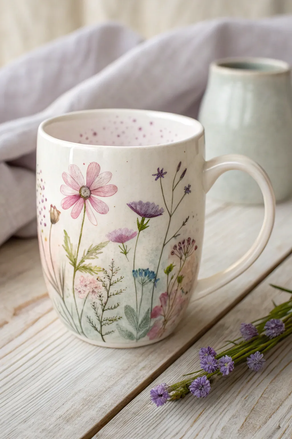 Sip in style with this dreamy watercolor wildflower mug, where simplicity meets natural beauty.