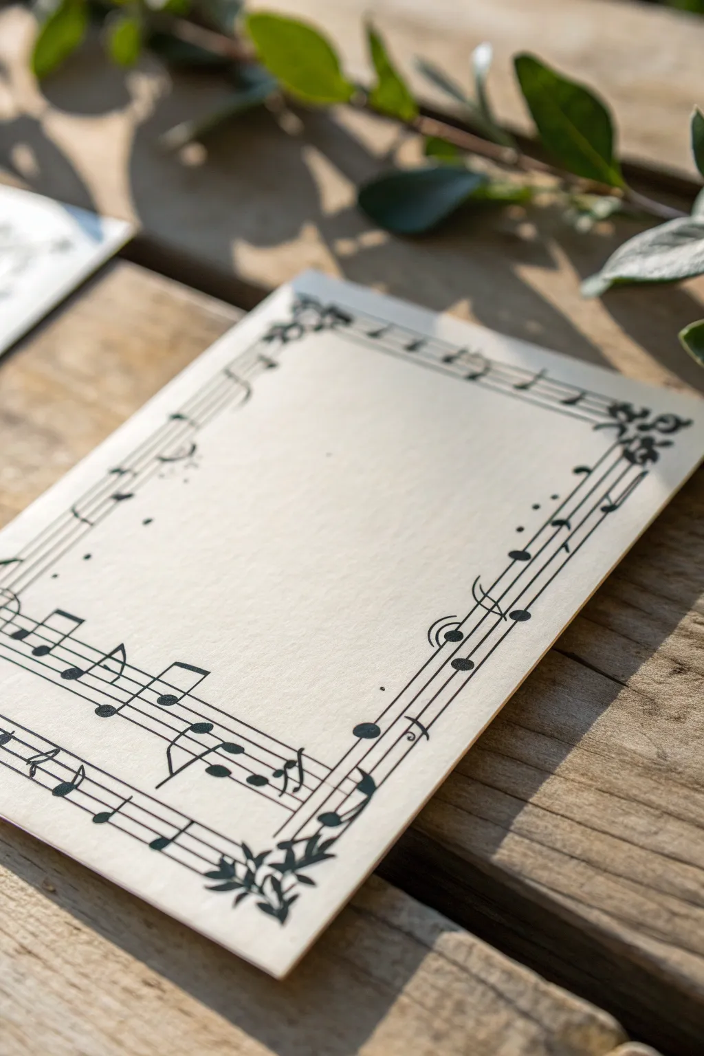 Harmonious elegance: Let musical notes sing subtly on your card's edges.