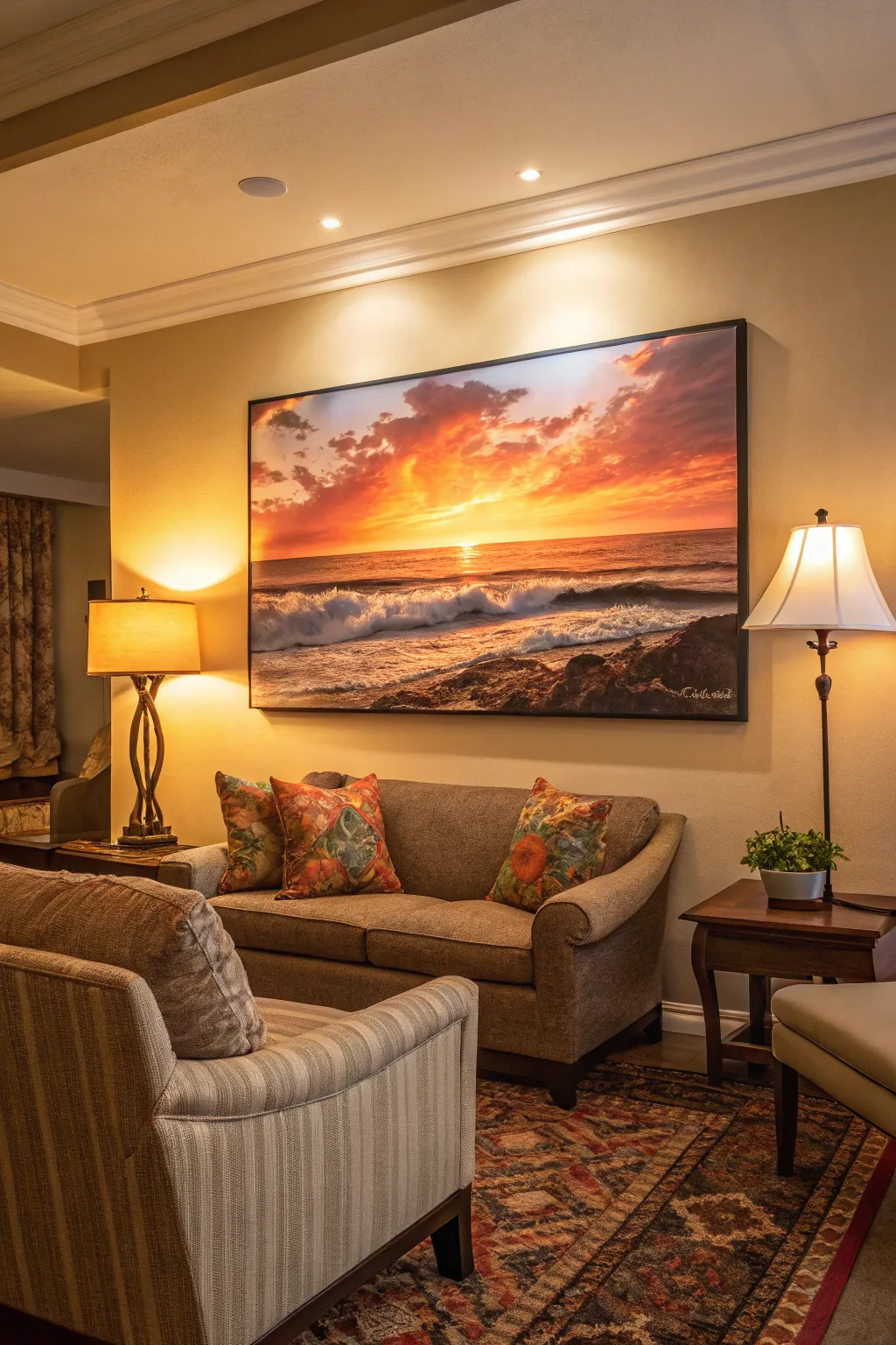 Capture the magic of ocean sunsets with vibrant artwork.