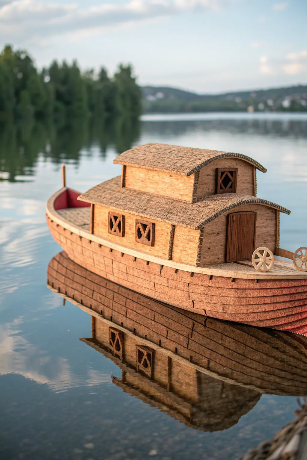 Embark on a whimsical bath-time journey with this charming floating Noah's Ark, where minimalist design meets playful creativity.