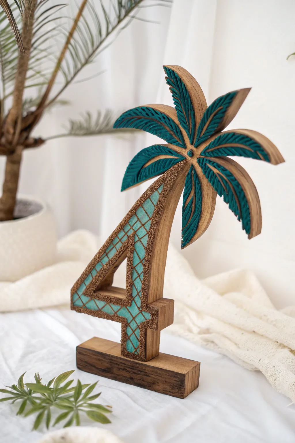 Embrace the art of counting with this charming coconut tree craft, where nature meets numbers in a beautifully minimalist design.