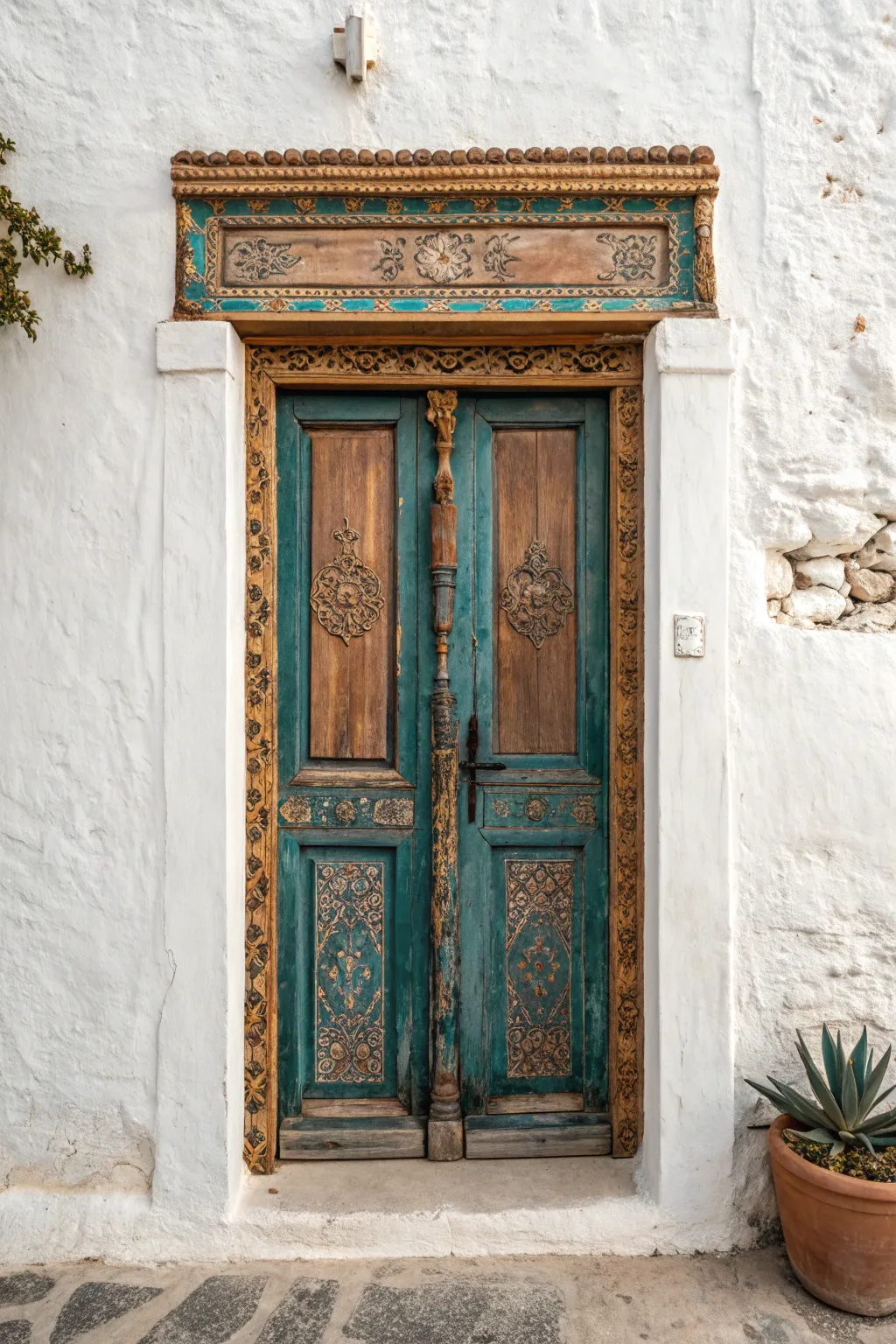 Transform history into art: Elevate your space with this stunning vintage door wall piece.