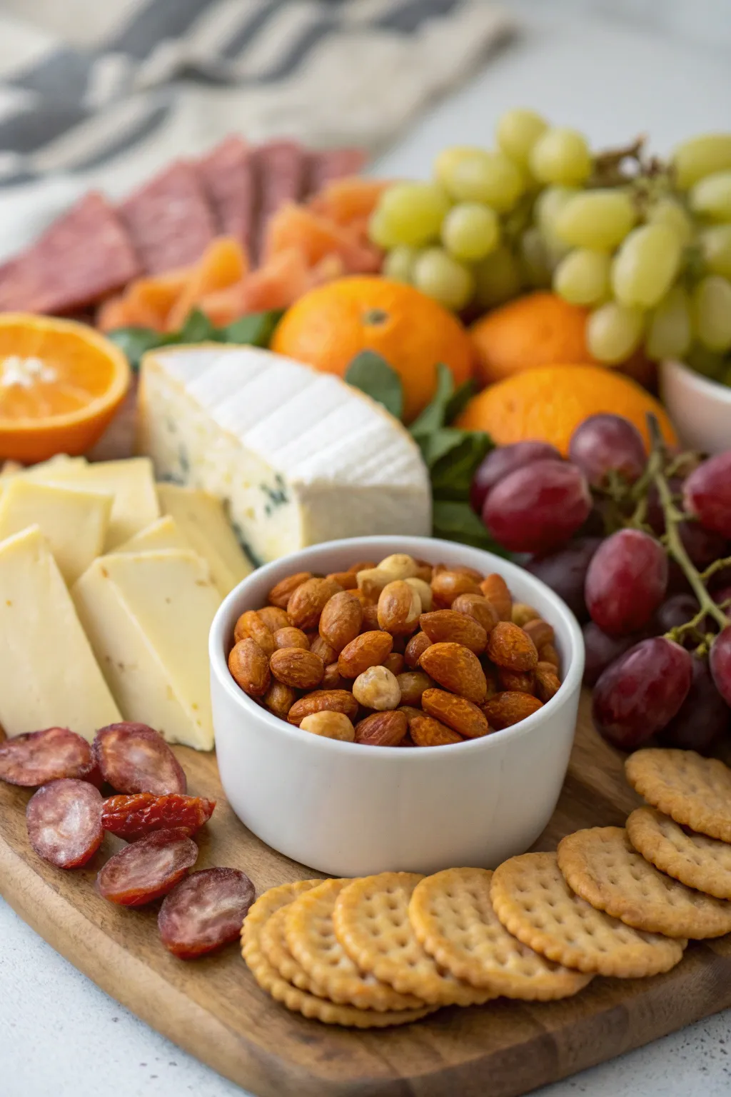 Orange-infused nuts add a crunchy and zesty touch.