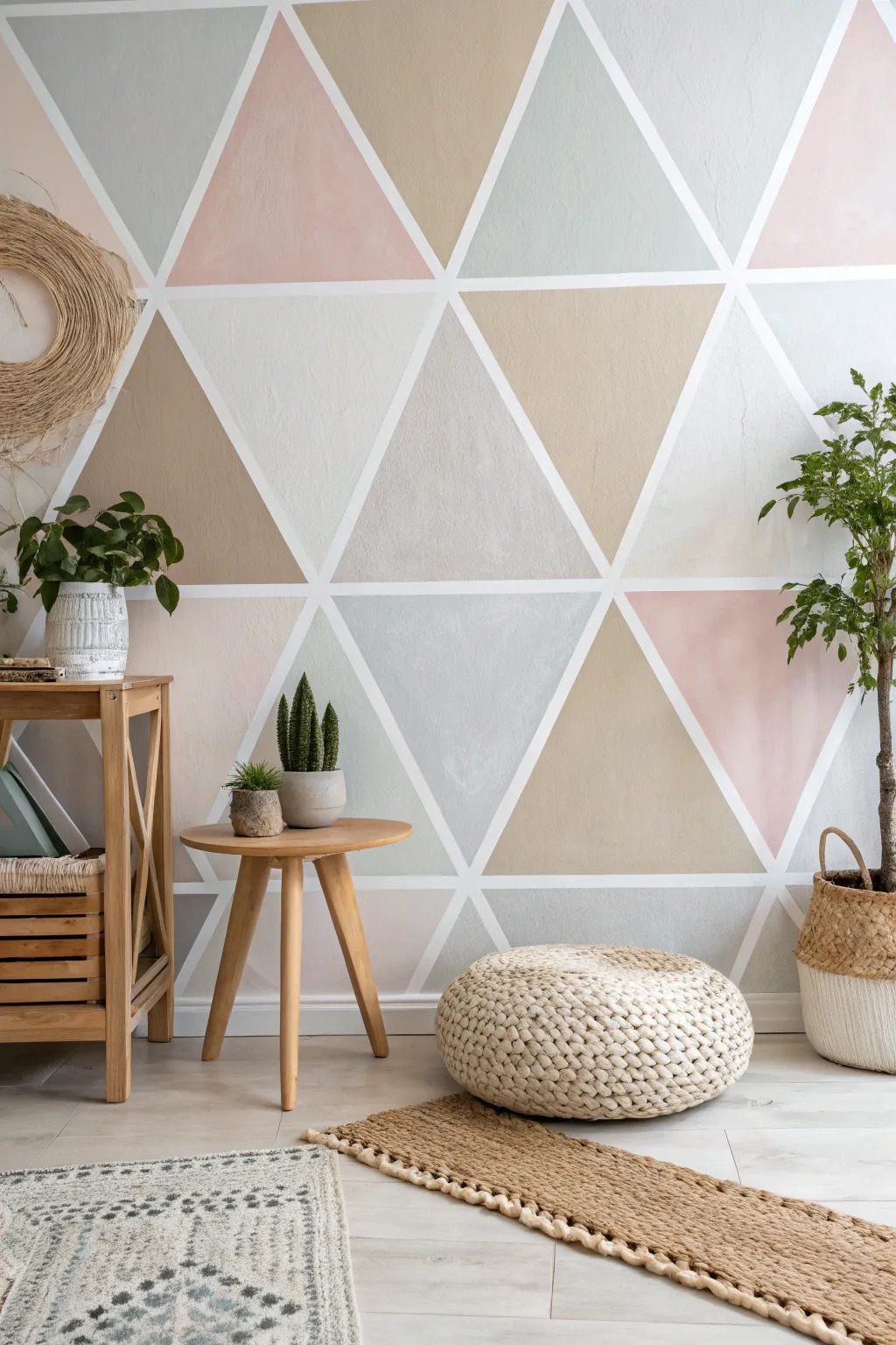 Transform your space with stunning geometric wall patterns; simplicity meets elegance!