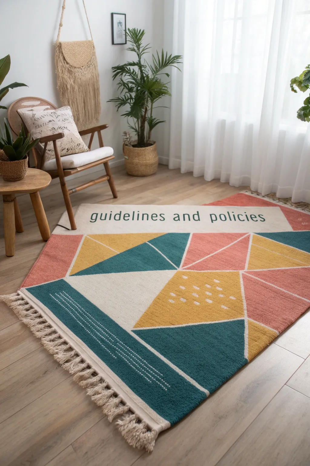 Transform your space with a bold color-blocked rug, blending minimalist elegance with a vibrant touch.