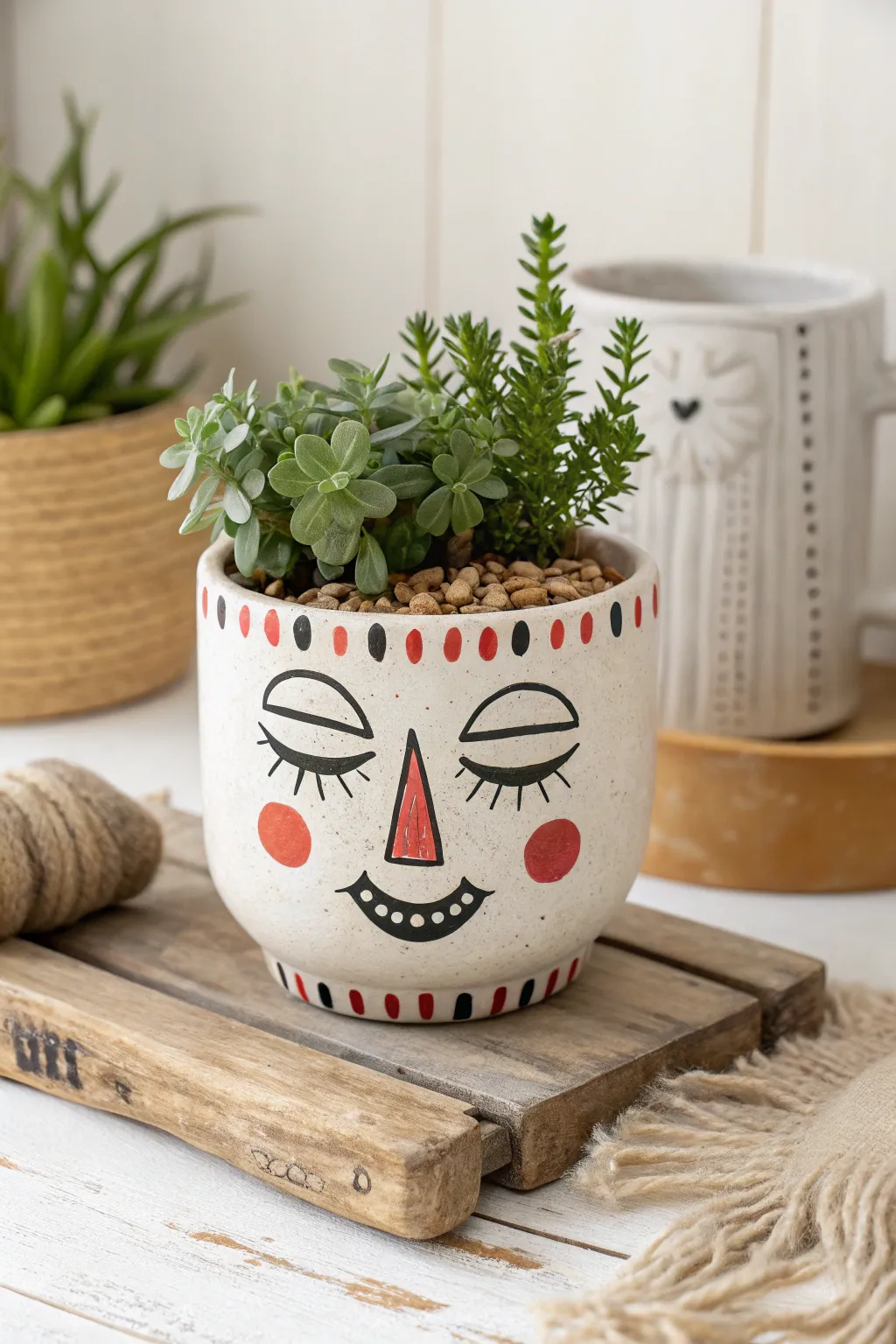Add a playful twist to your garden with a cheeky grin pot—where minimalism meets whimsical charm!