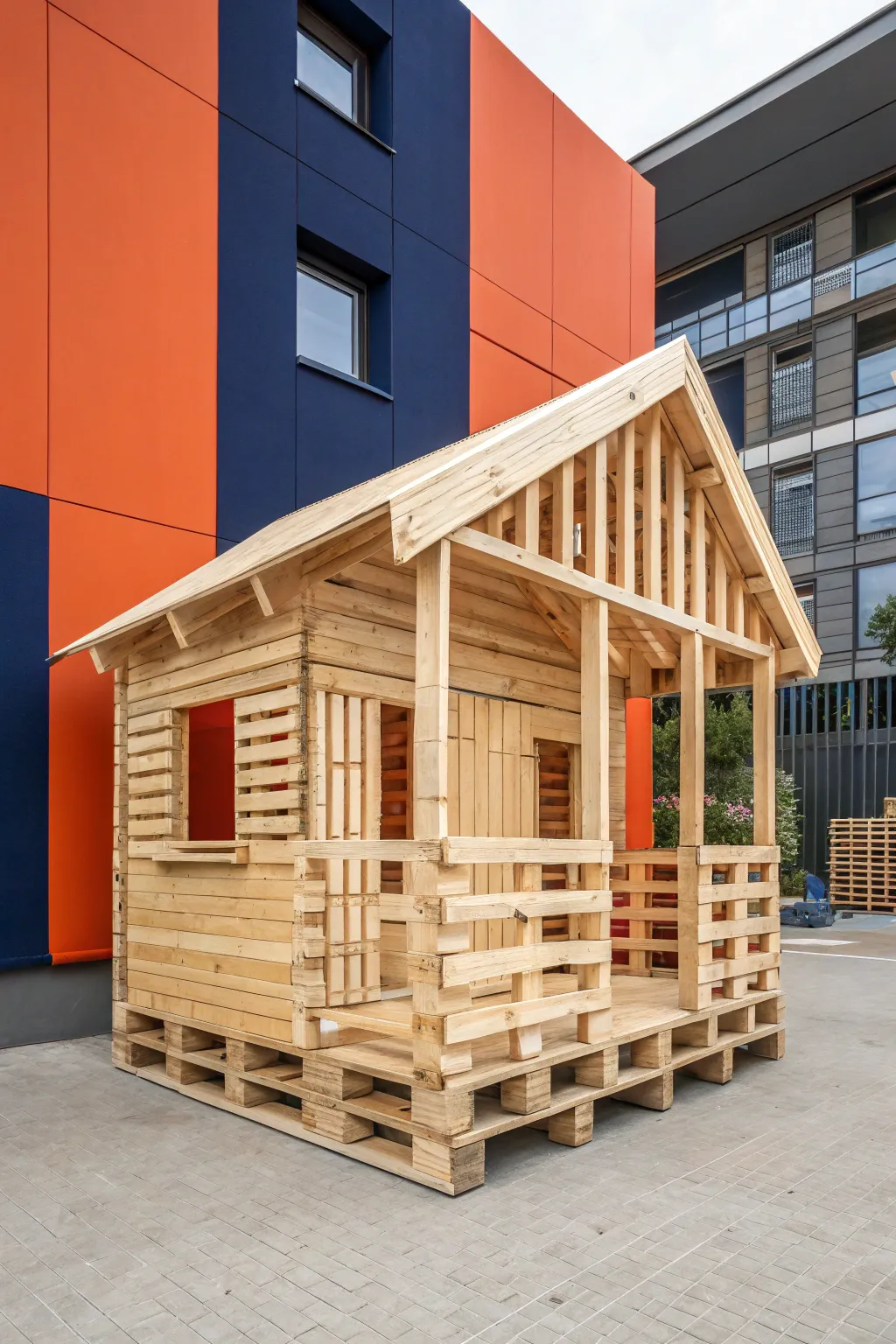 Step into a modern masterpiece—where minimalist design meets the art of pallet craftsmanship.