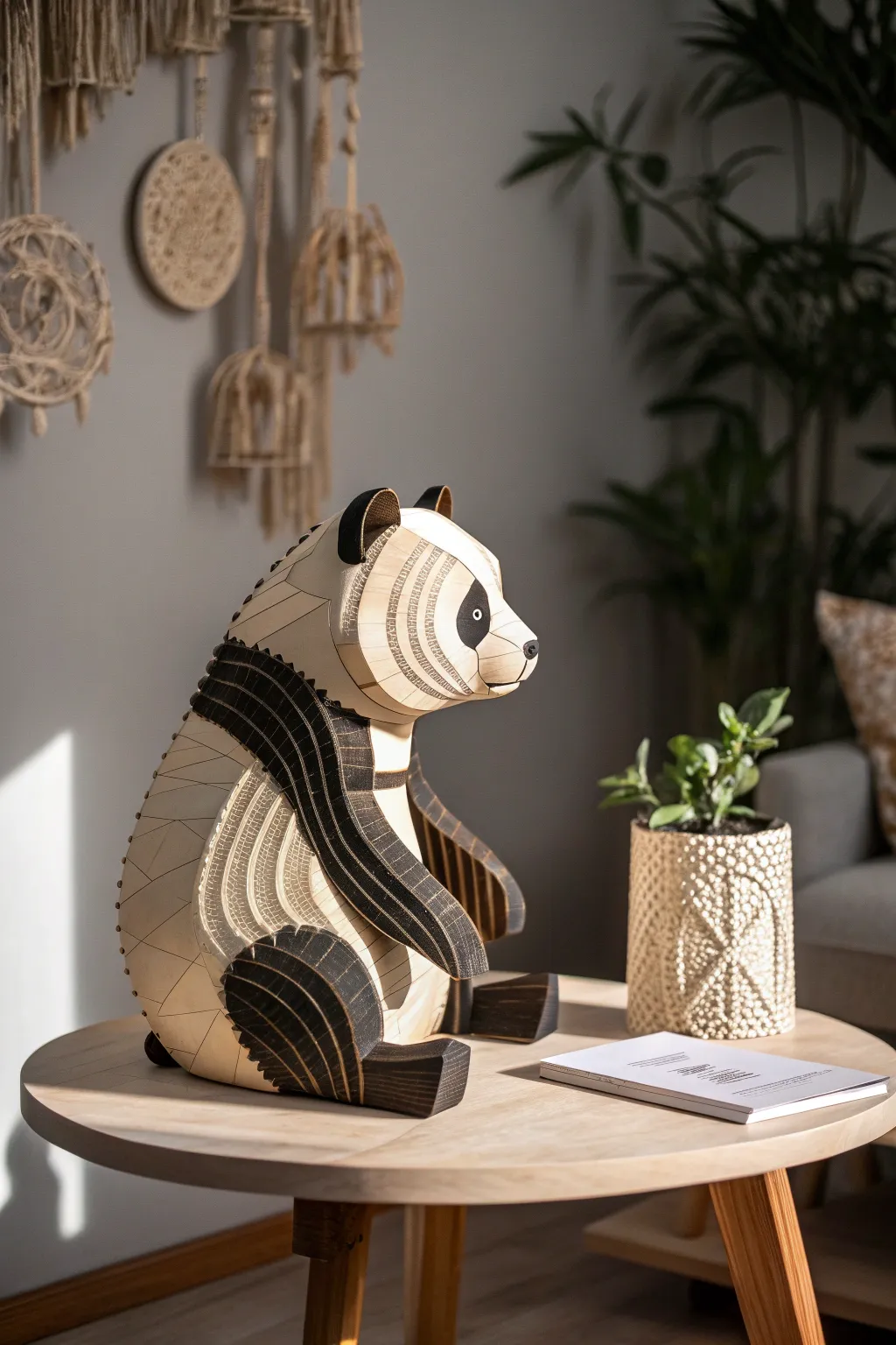 Bring your creativity to life with this charming 3D cardboard panda, a perfect blend of simplicity and intricate design.
