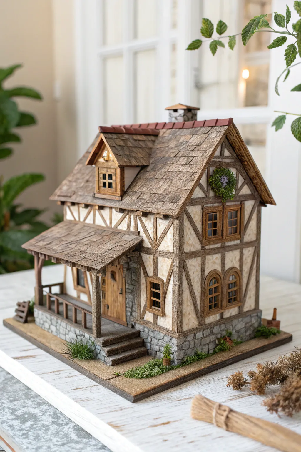 Embrace countryside charm with a rustic farmhouse paper house, where simplicity meets natural beauty.