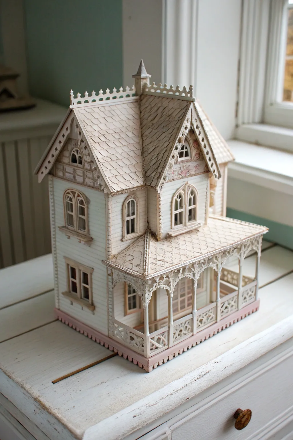 Discover the timeless elegance of Victorian charm with this handcrafted paper mache masterpiece.