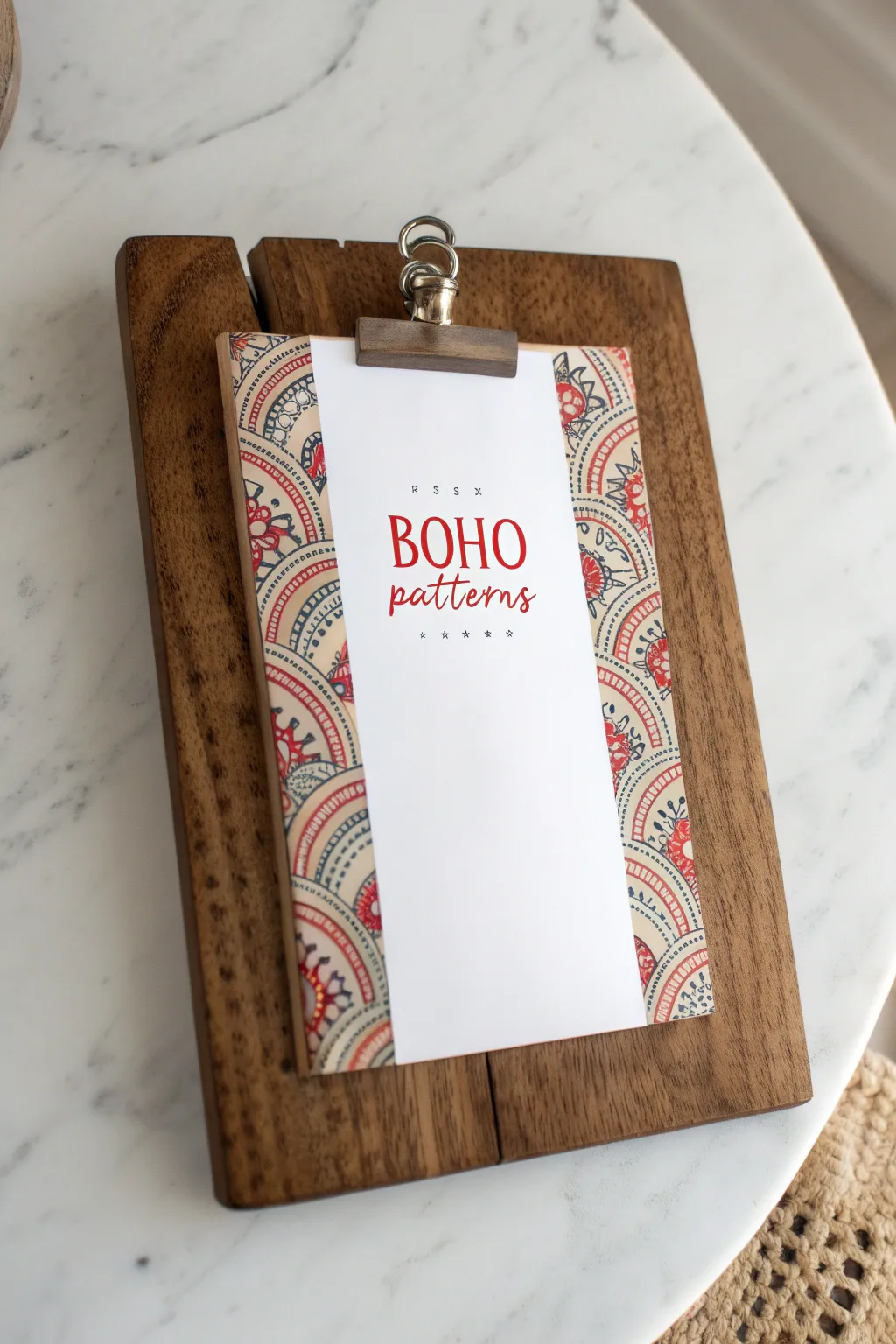 Elevate your dining decor with a chic clipboard menu—where simplicity meets artistry.
