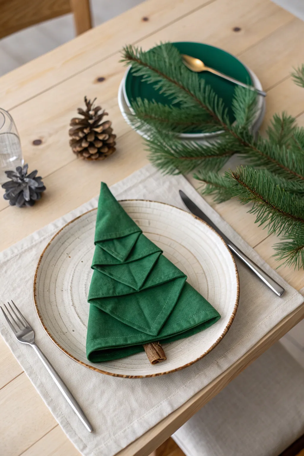 Add a touch of festive elegance to your table with this charming Christmas tree napkin fold!