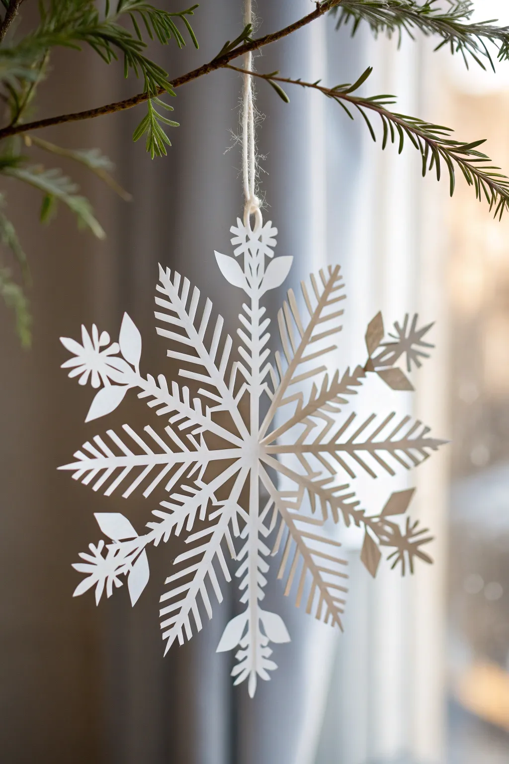 Embrace nature's elegance with this handcrafted snowflake, a perfect blend of simplicity and style.