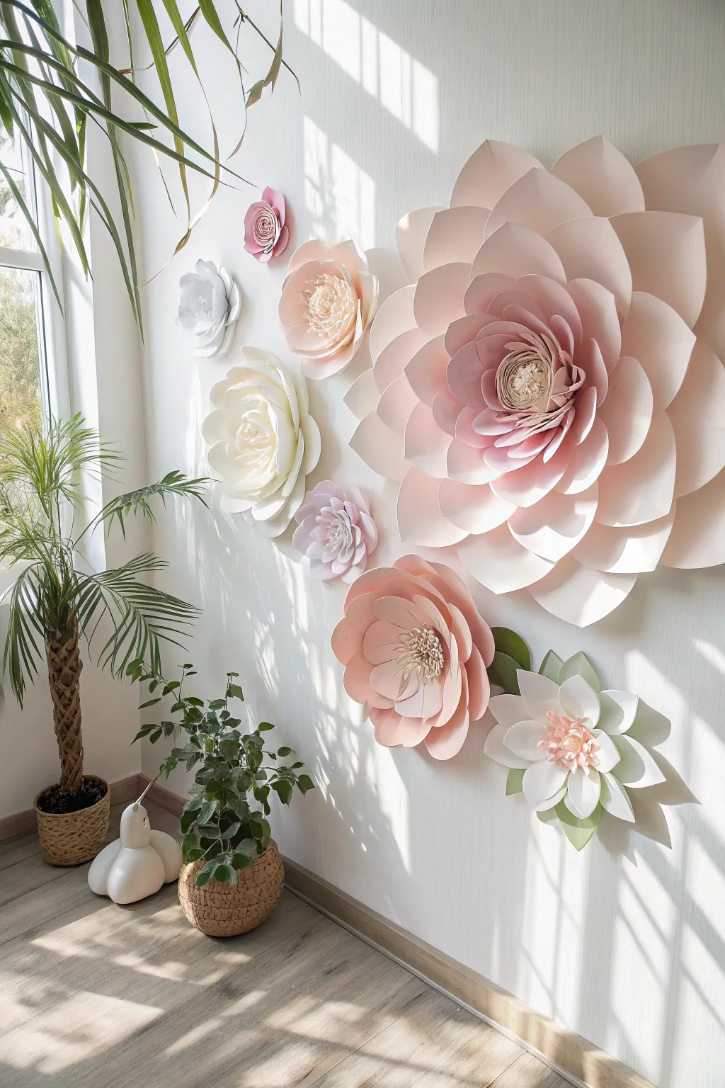 Transform your space with the enchanting allure of 3D floral paper art.
