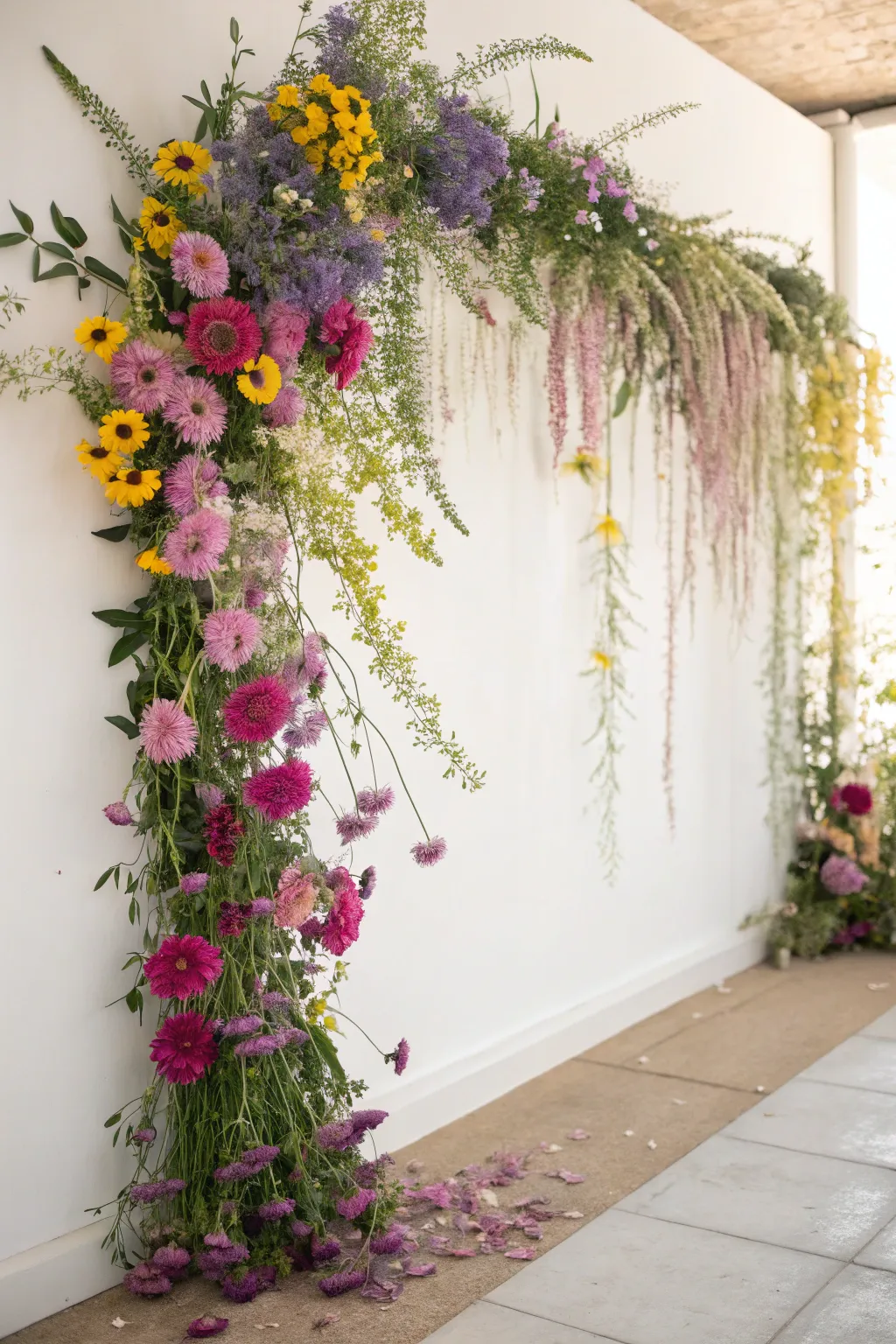 Step into a secret garden with this enchanting floral backdrop.