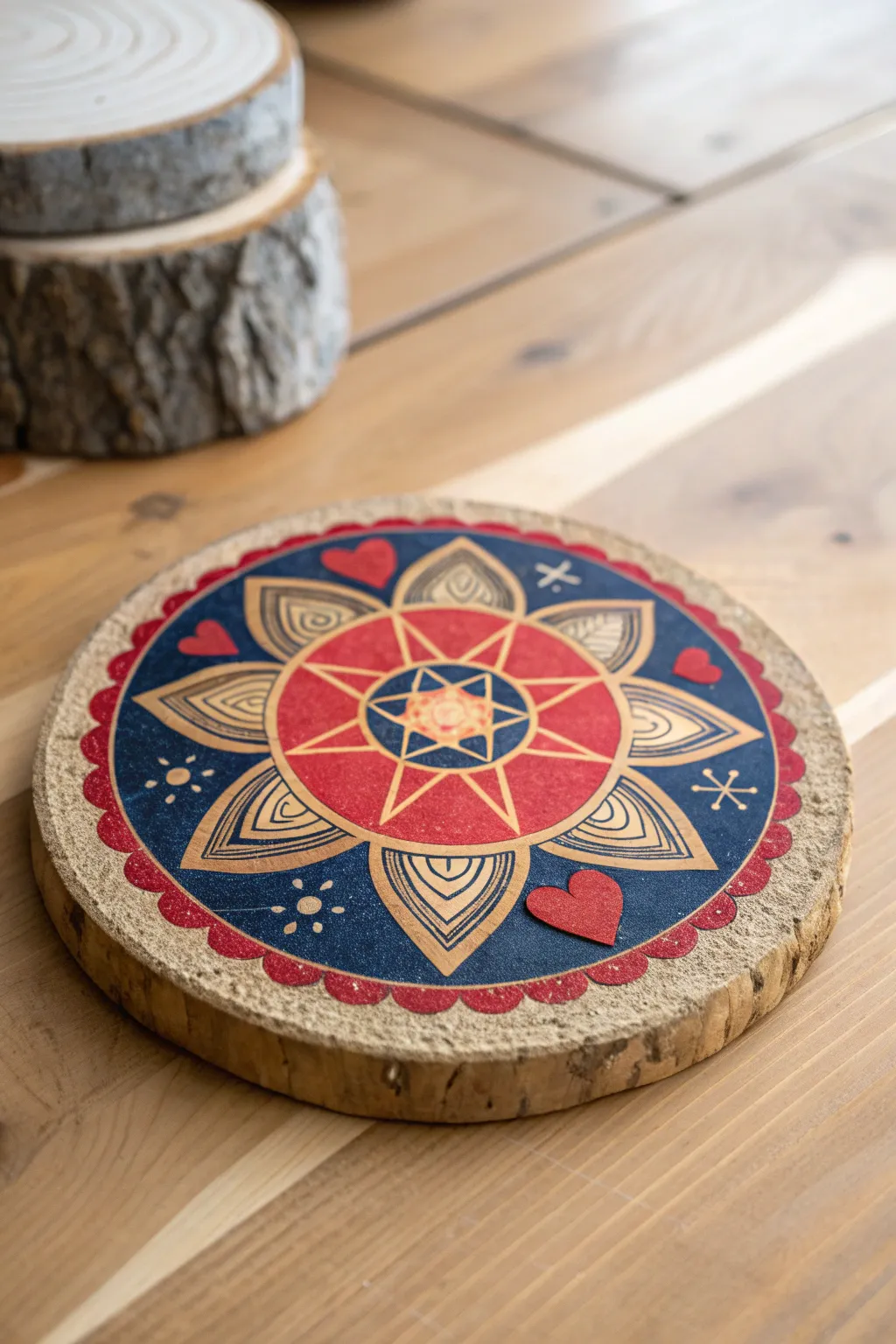 Discover the beauty of personal symbolism with this handcrafted mandala, where simplicity meets bold elegance.