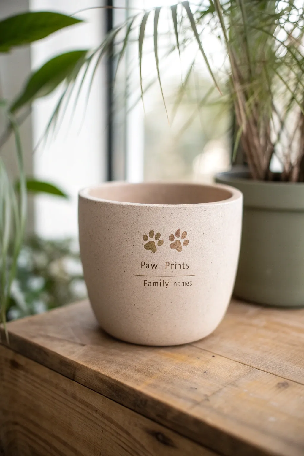 Celebrate family and furry friends with personalized elegance in clay.