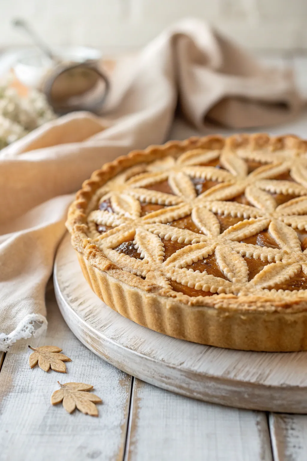 Elevate your pie game with effortlessly chic stamped crust designs.