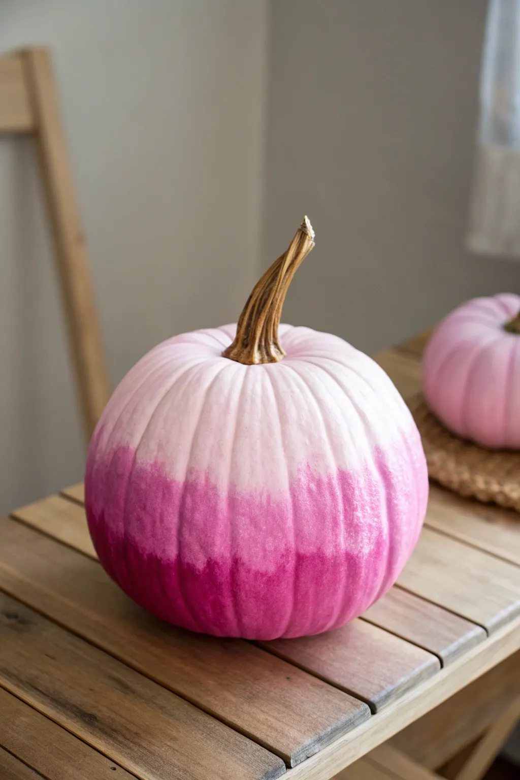 Discover the beauty of ombre elegance with this Scandinavian-inspired pink pumpkin masterpiece!