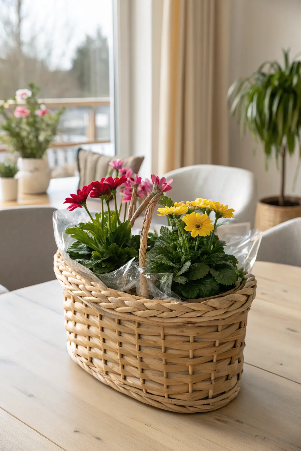 Elevate your dining ambiance with these charming basket planters—where simplicity meets natural beauty.
