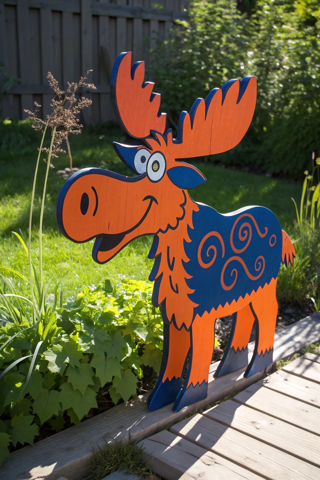 Bring joy to your yard with a playful plywood moose cutout!