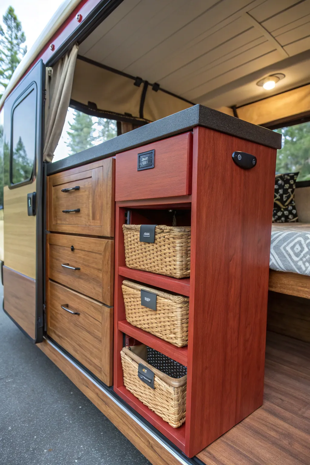 Master the art of organization with smart storage solutions in your camper remodel.