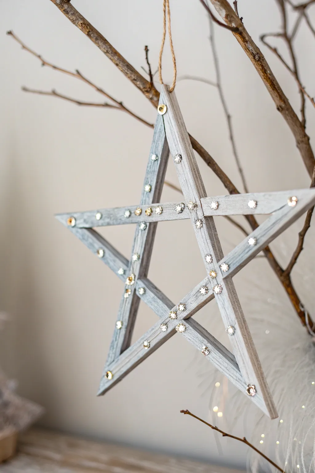 Illuminate your space with celestial elegance: handcrafted popsicle stick stars.