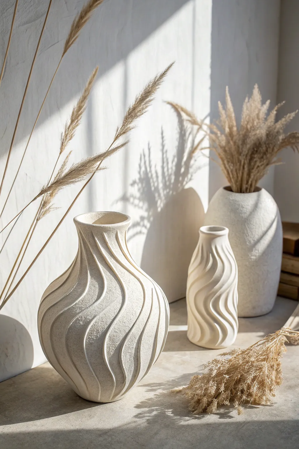 Embrace the elegance of abstract flowing forms with this minimalist pottery sculpture, a perfect blend of simplicity and natural beauty.