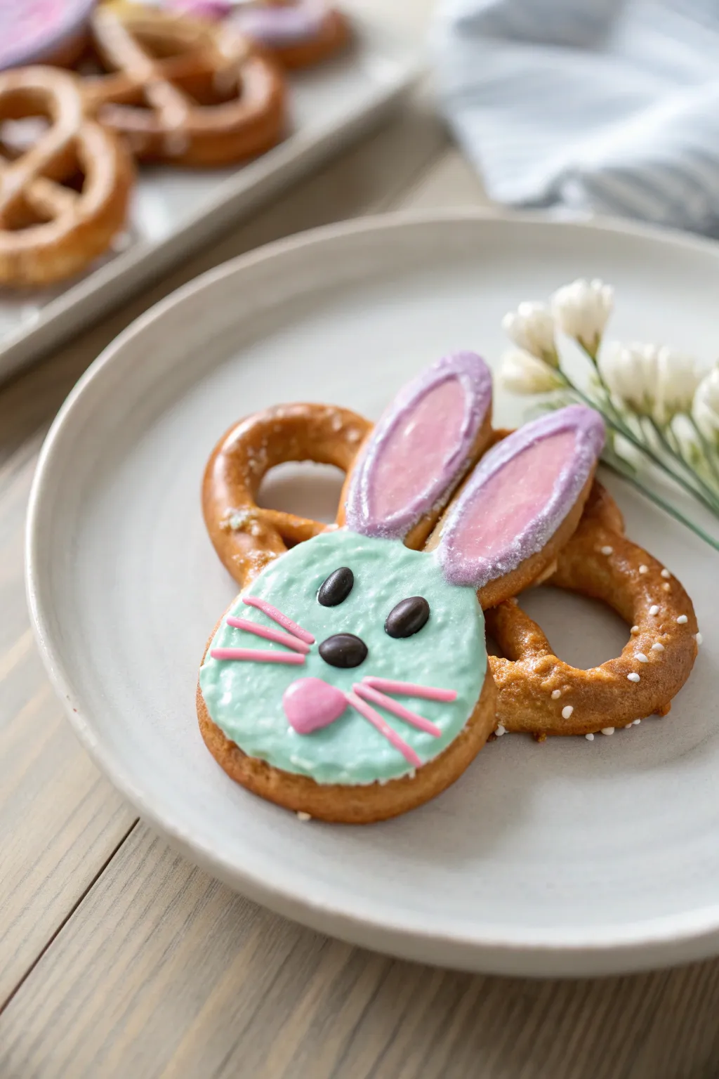 Whimsical Pretzel Bunnies: A Delightful Blend of Craftsmanship and Color!