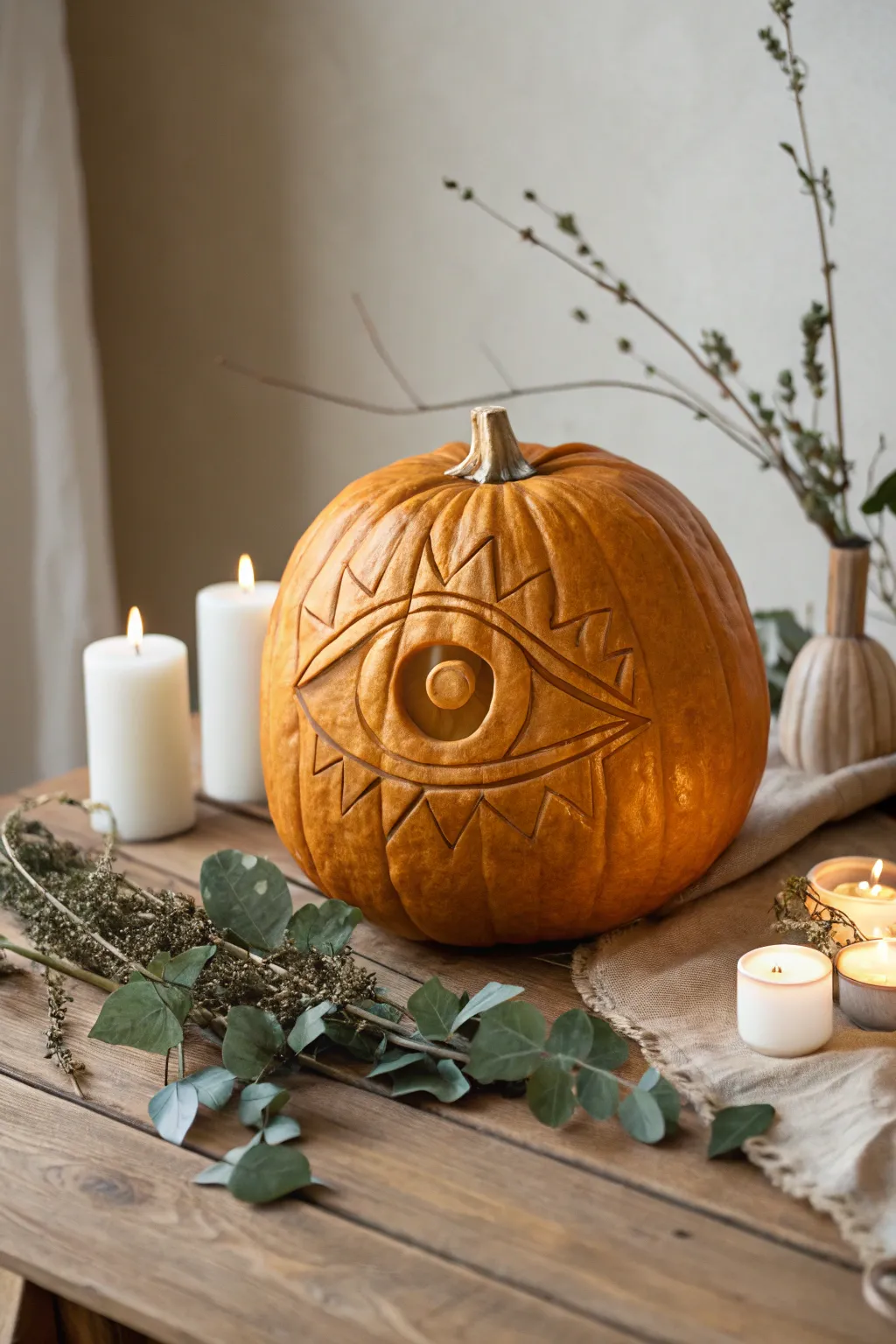 Embrace mythical whimsy with a cyclops pumpkin—where simplicity meets creativity.