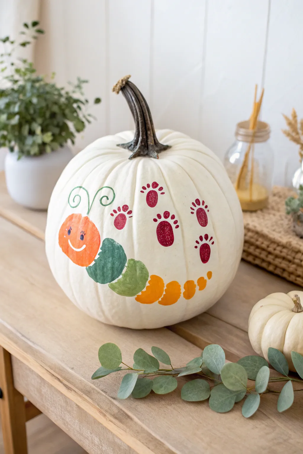 Transform tiny footprints into a masterpiece—craft giggles and memories with adorable pumpkin art!