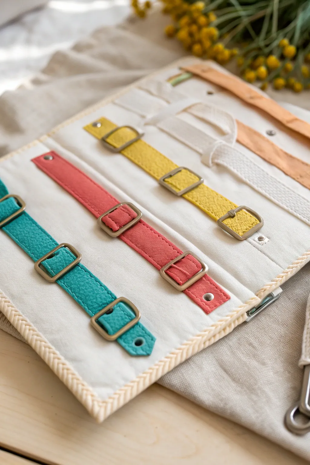 Buckle Up Adventure: Engage little fingers with vibrant buckles and timeless craftsmanship.