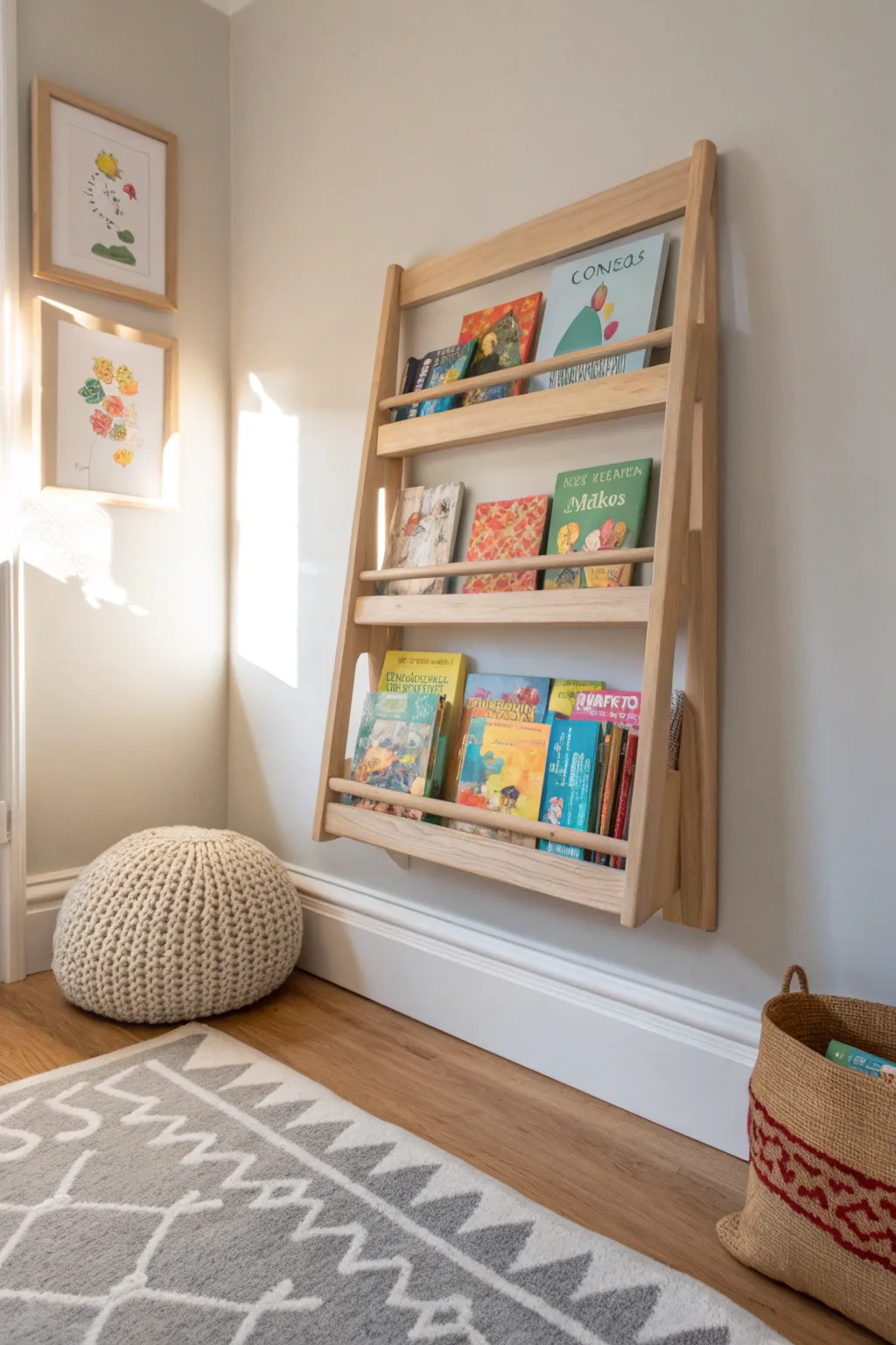 Inspire young readers with a minimalist floating bookshelf—where simplicity meets imagination!