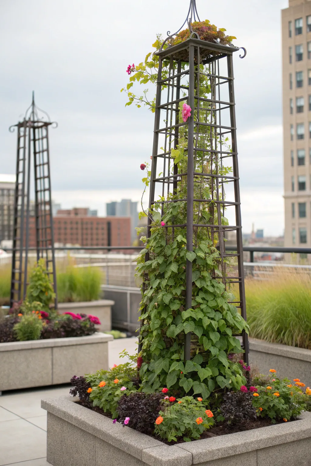 Elevate your garden game with a stunning rebar trellis, blending urban grit with natural beauty.