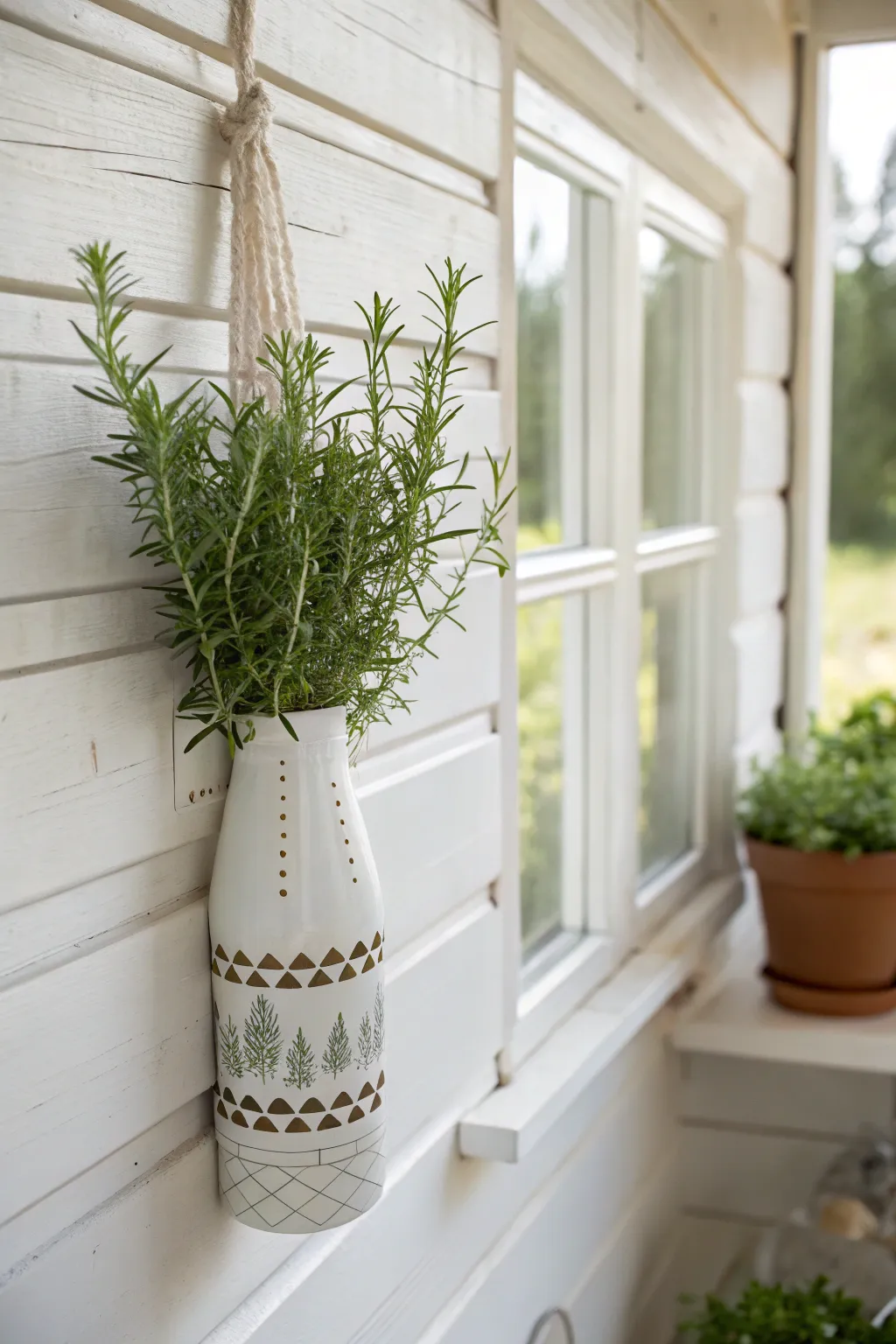 Transforming waste into wonders: Adorn your kitchen with stylish plastic bottle herb planters! 🌿 #SustainableLiving #MinimalistDecor