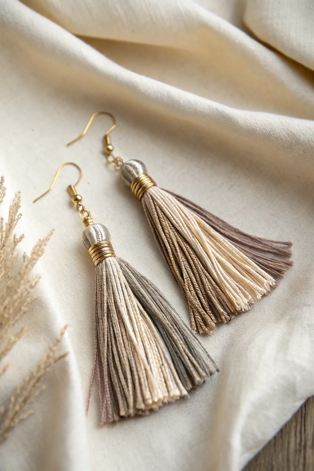 Sustainable elegance: Handcrafted tassel earrings that blend minimalist charm with Boho flair.