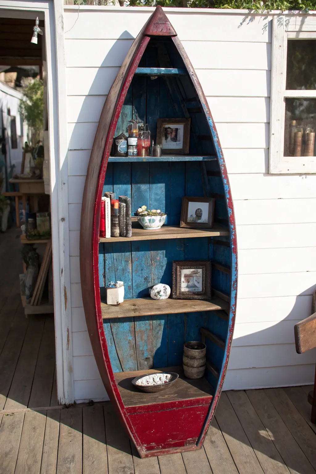 Crafted Elegance: Transforming a Boat into Unique Shelves