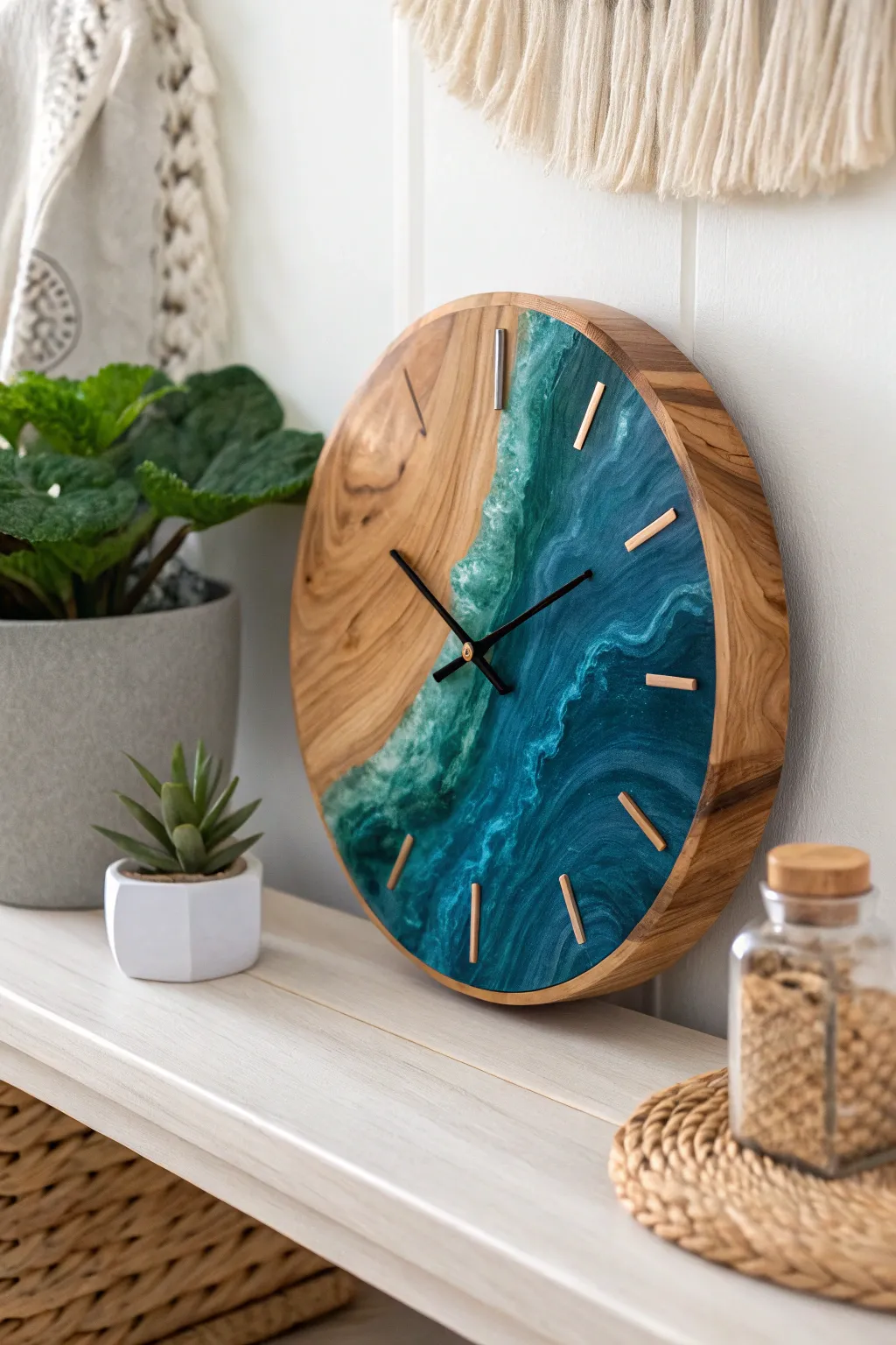 Timeless elegance: A fusion of resin and wood that tells its own story.