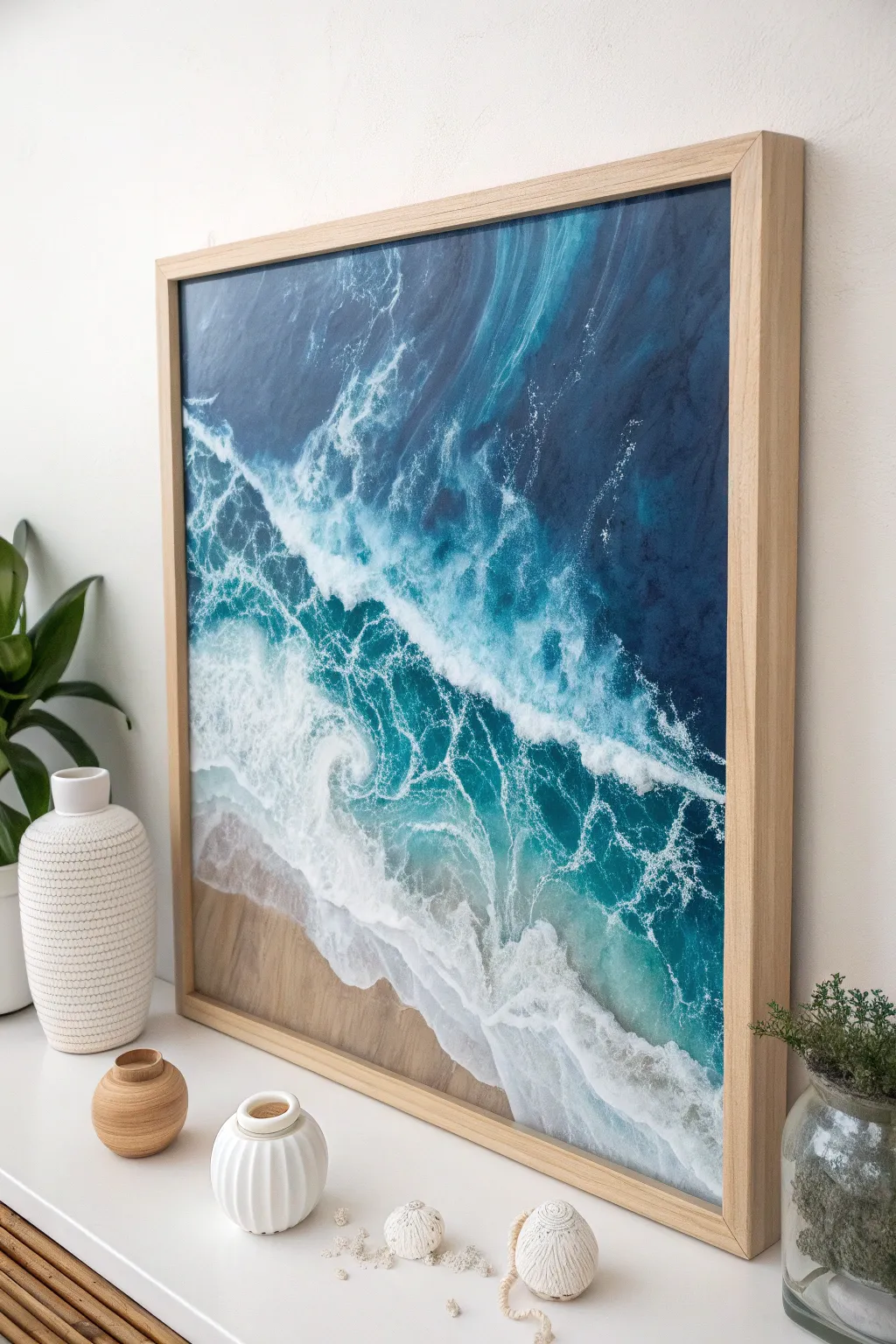 Bring the ocean's tranquility to your home with captivating resin art that enchants every onlooker.
