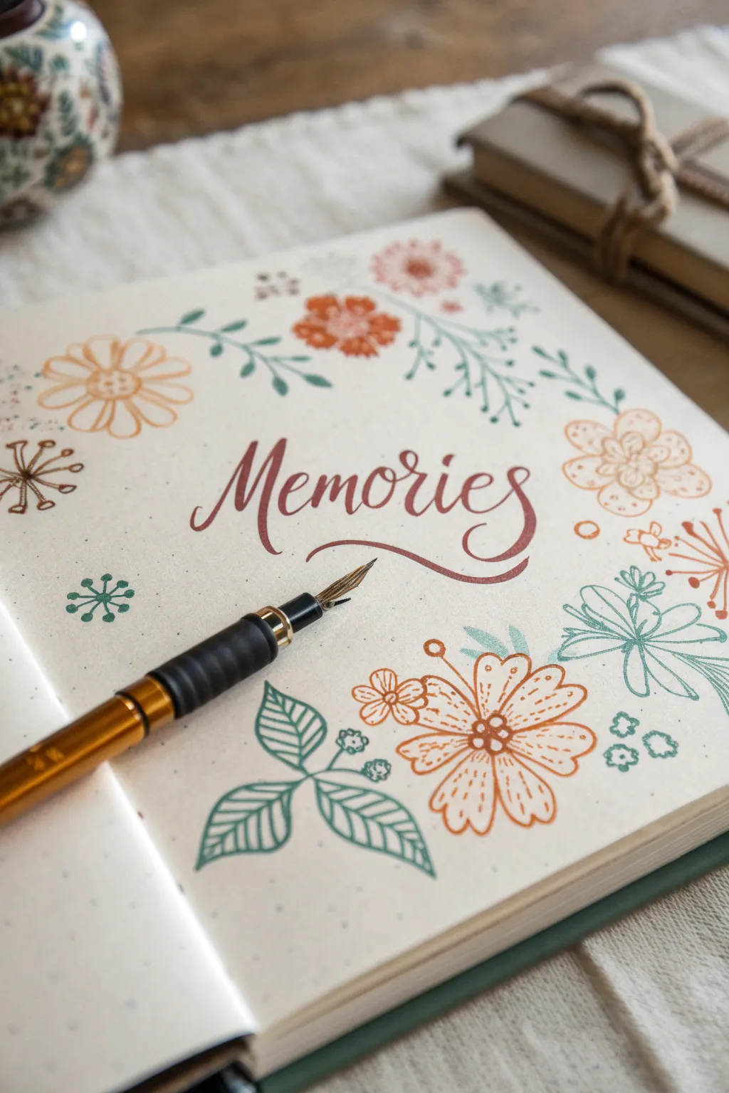 Capture the elegance of memories with personalized calligraphy in your scrapbook.